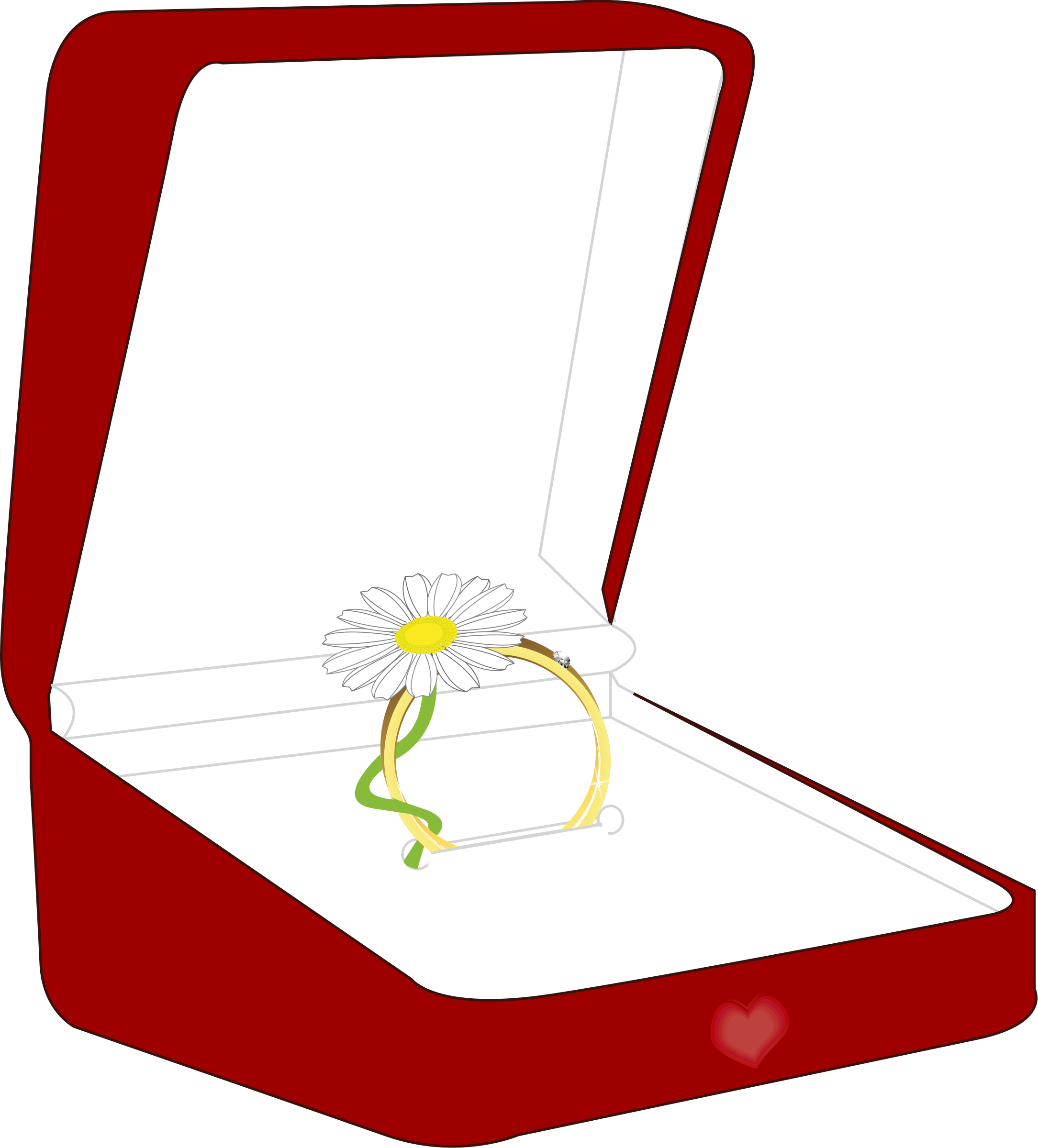 Clipart - - Engagement Ring Box Clipart (2169x2400)