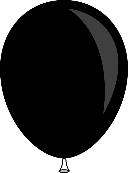 Black Baloon Clip Art At Clkercom Vector Online Royalty - Balloon Silhouette Clip Art (444x594)