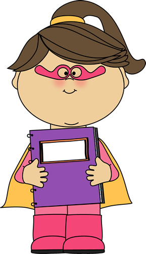 Data Math Cliparts - Superhero Reading Clipart (289x500)