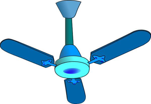 Ceiling Fan Vector Clip Art - Fan Images Clip Art (600x412)