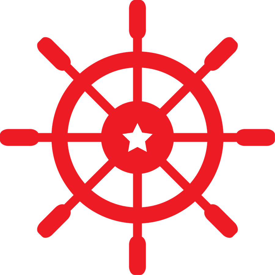 Nautical - Red Ship Wheel Clipart (900x900)