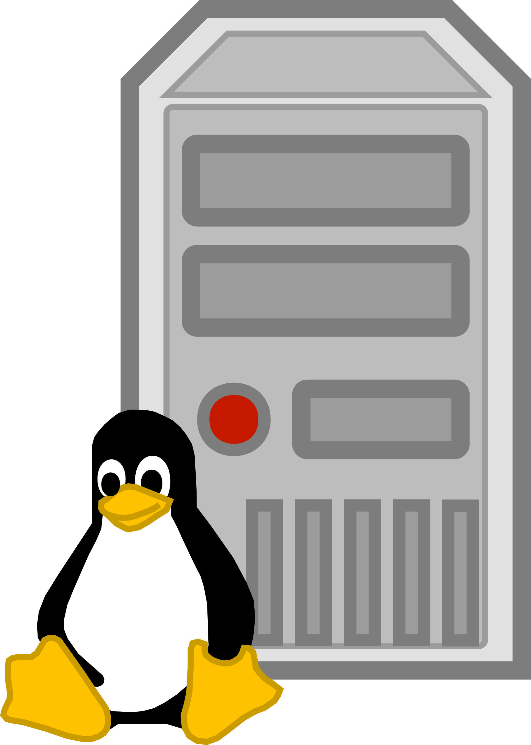 Linux Computer Clipart - Linux Server Icon Png (1710x2400)