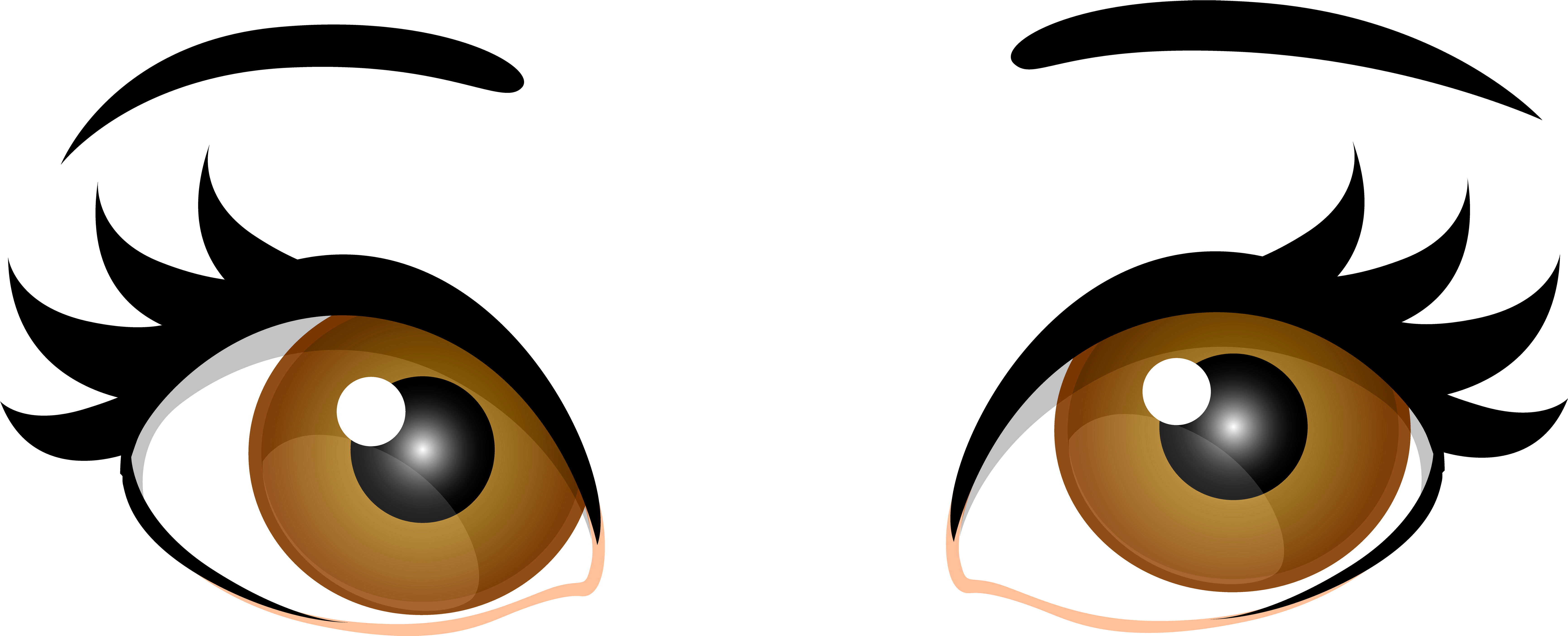 Brown Female Eyes Png Clip Art - Brown Eyes Transparent (7000x2837)