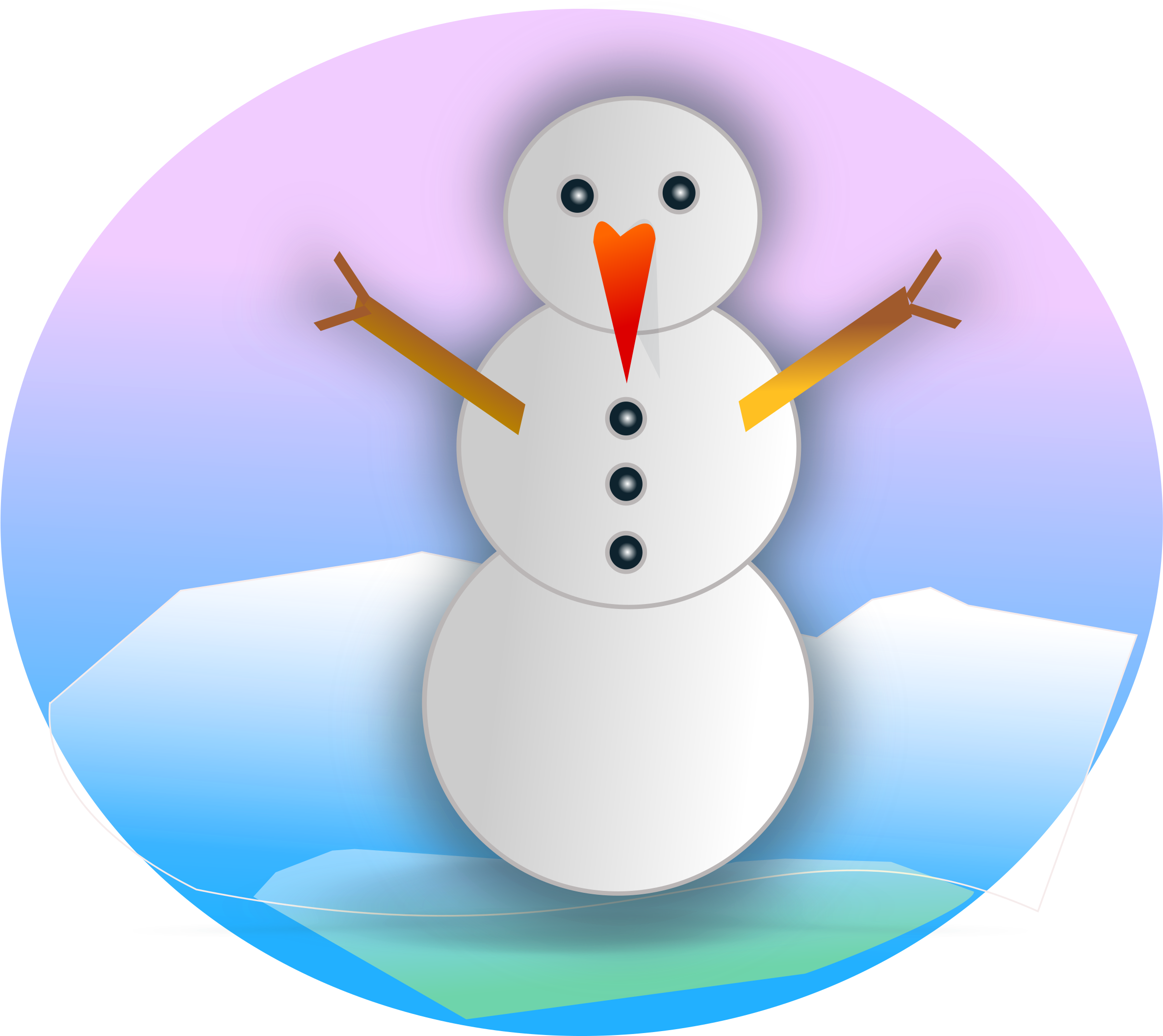 Big Image - Muñeco Nieve Invierno Png (2400x2400)