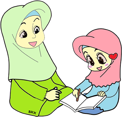 Ibu Clipart - Kartun Ibu Dan Anak Muslim (400x500)