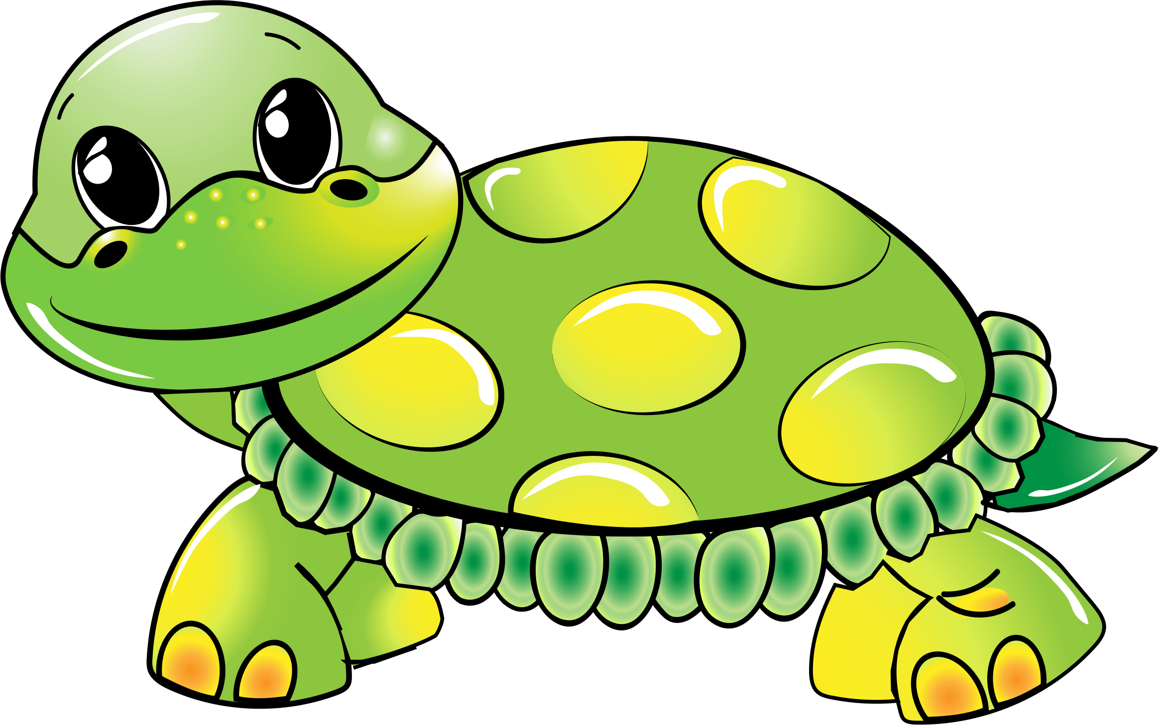 Cute Tortoise Clipart - Free Clip Art Turtle (2328x1457)
