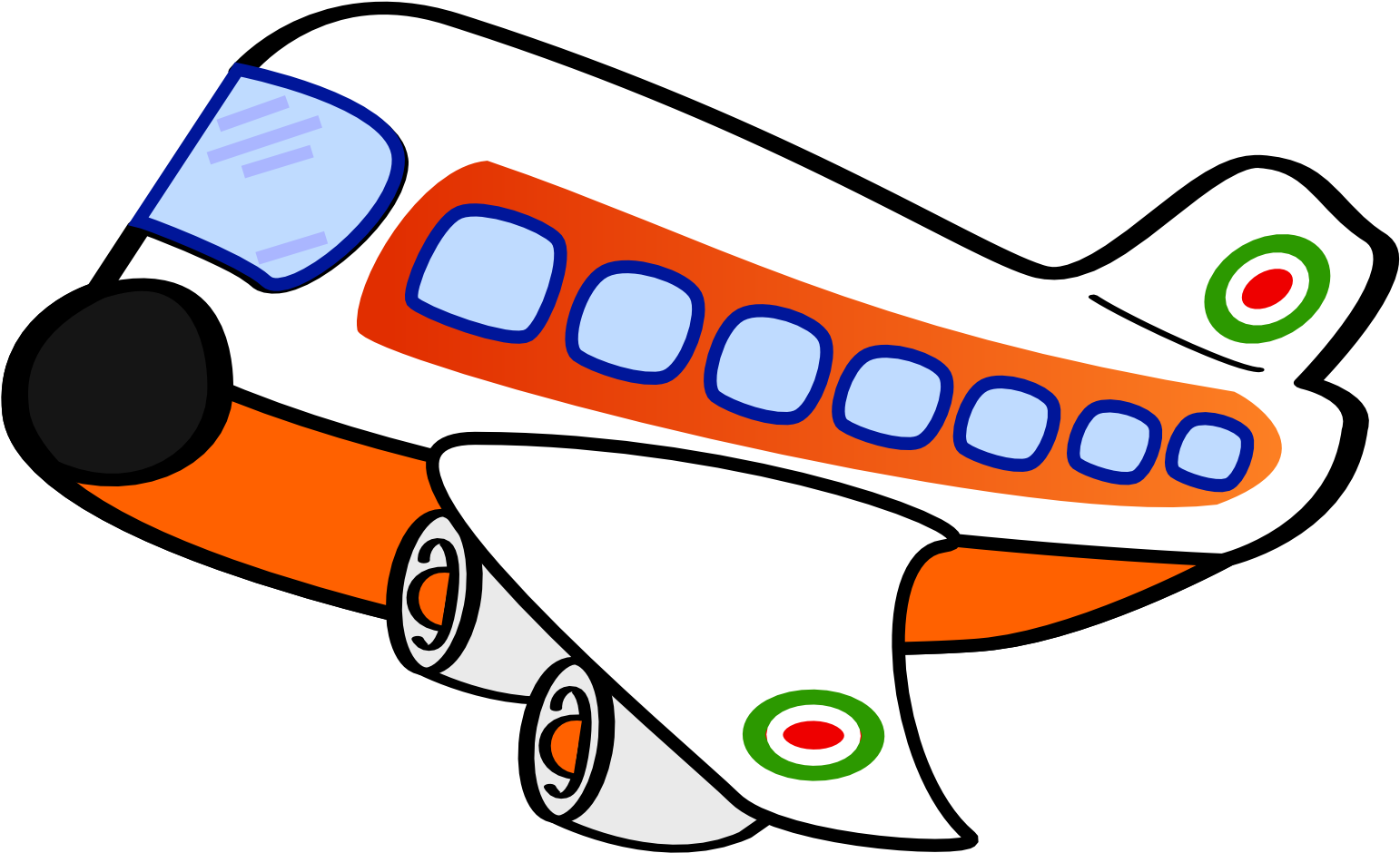 Eroplano Clipart - Airplane Cartoon No Background (1969x1432)