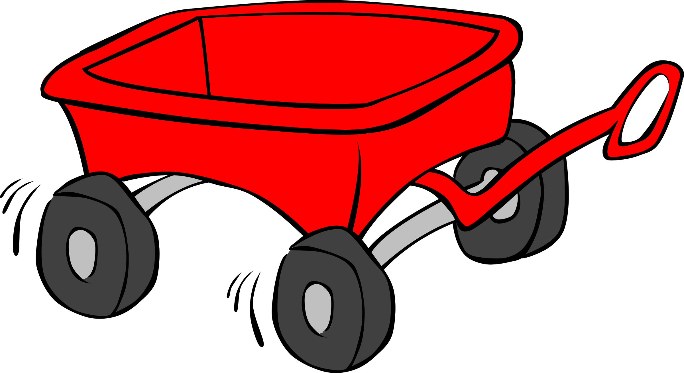 Big Image - Red Wagon Clip Art (2400x1309)