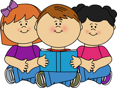Clipart Reading Kids Clipground - Kids Reading Cartoon (450x339)