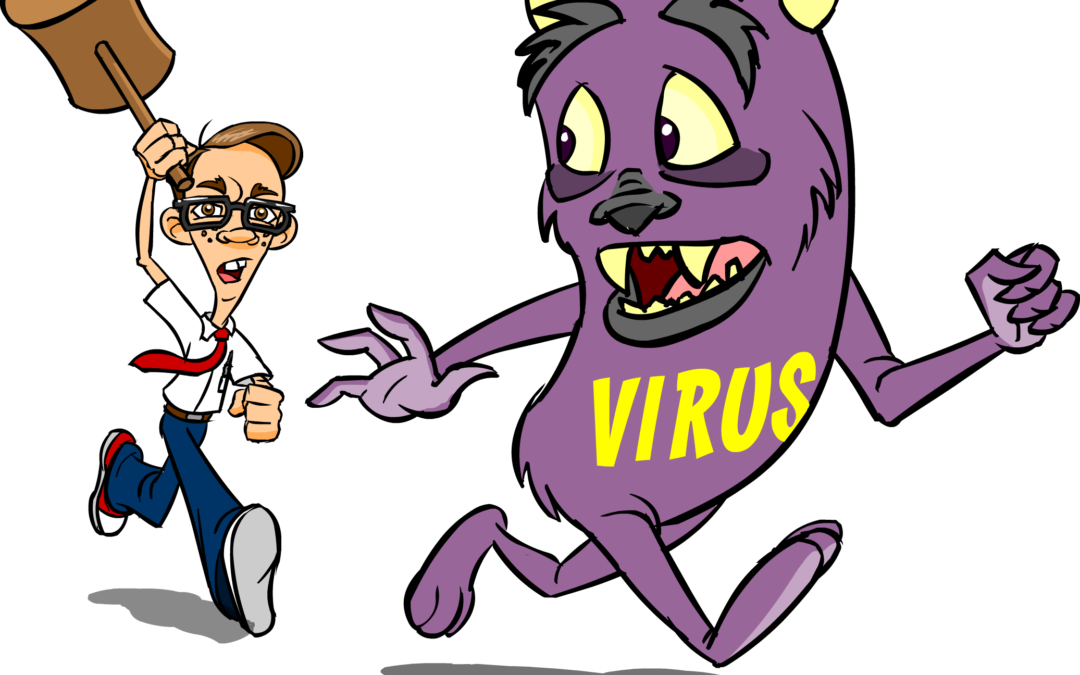 Remove A Virus - Cleaning Png Cartoon Computer (1080x675)