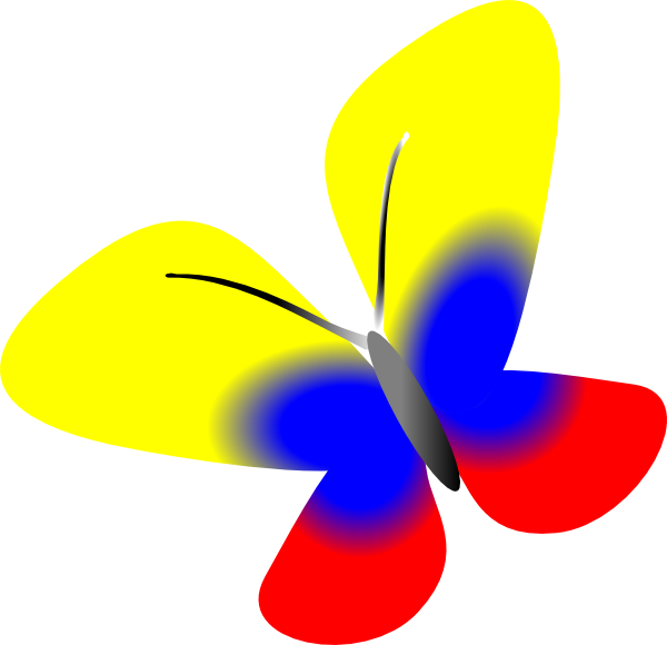 Colombia Flag Butterfly Clip Art - Colombian Butterfly Gif (600x580)
