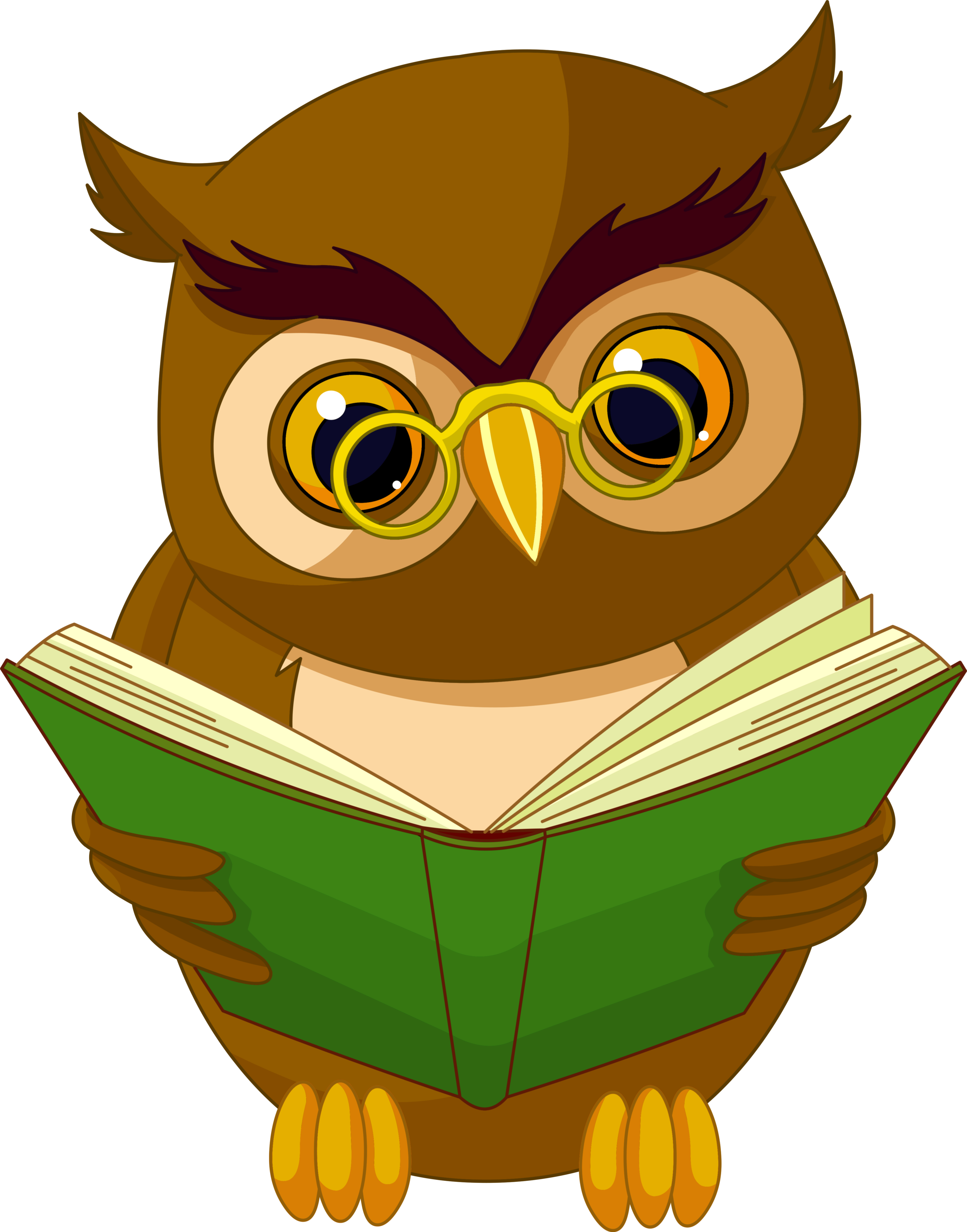 Transparent Owl With Book Png Clipart Picture - Transparent Background Books Clipart (3923x4999)
