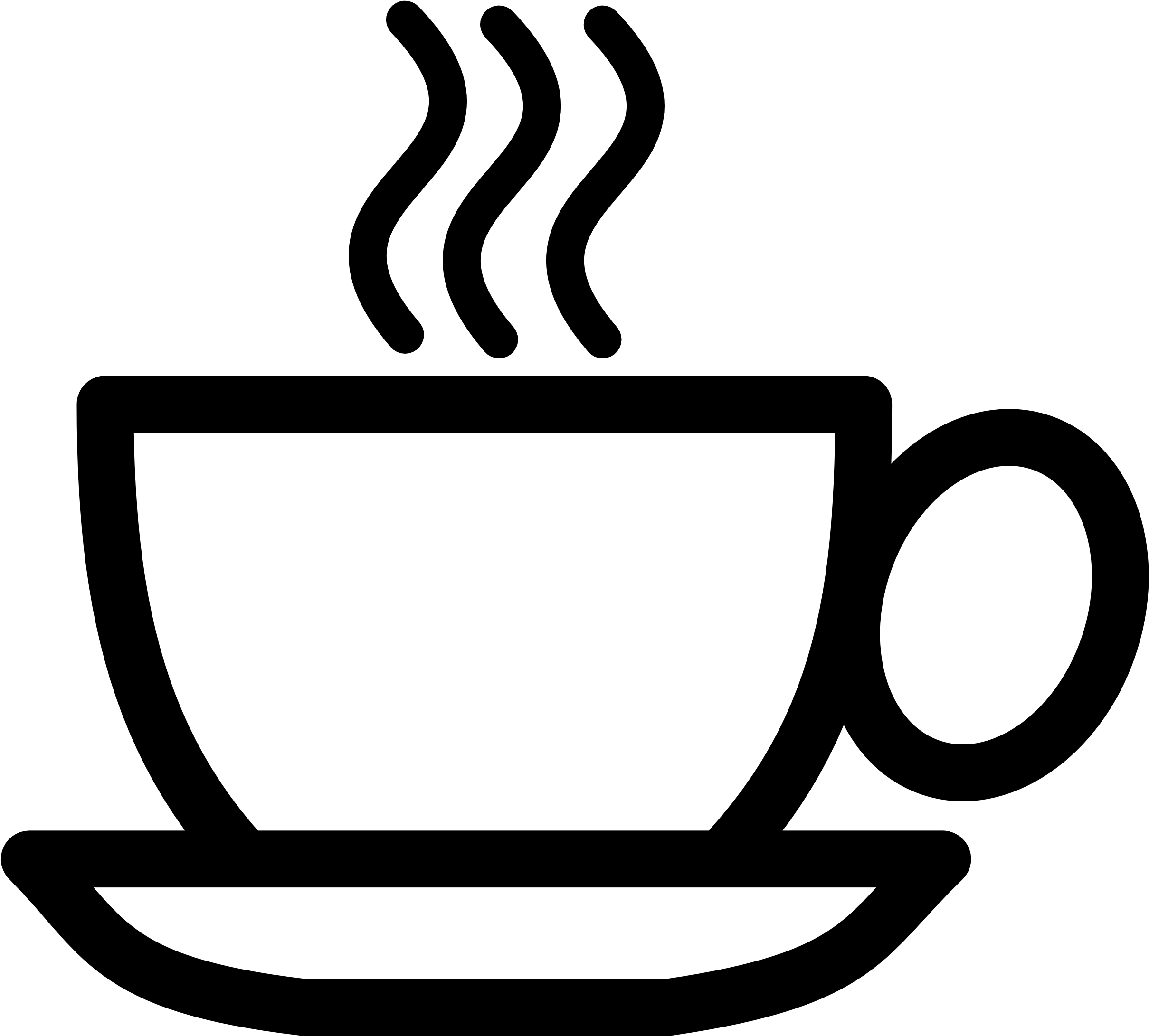 Coffe Cup Black Line Clipart - Coffee Cup Clip Art (2555x2555)