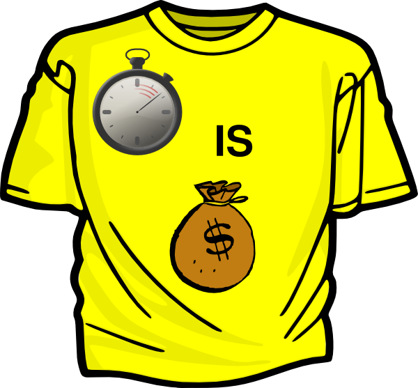Time Is Money Clip Art At Clker - T Shirt Clip Art (600x557)