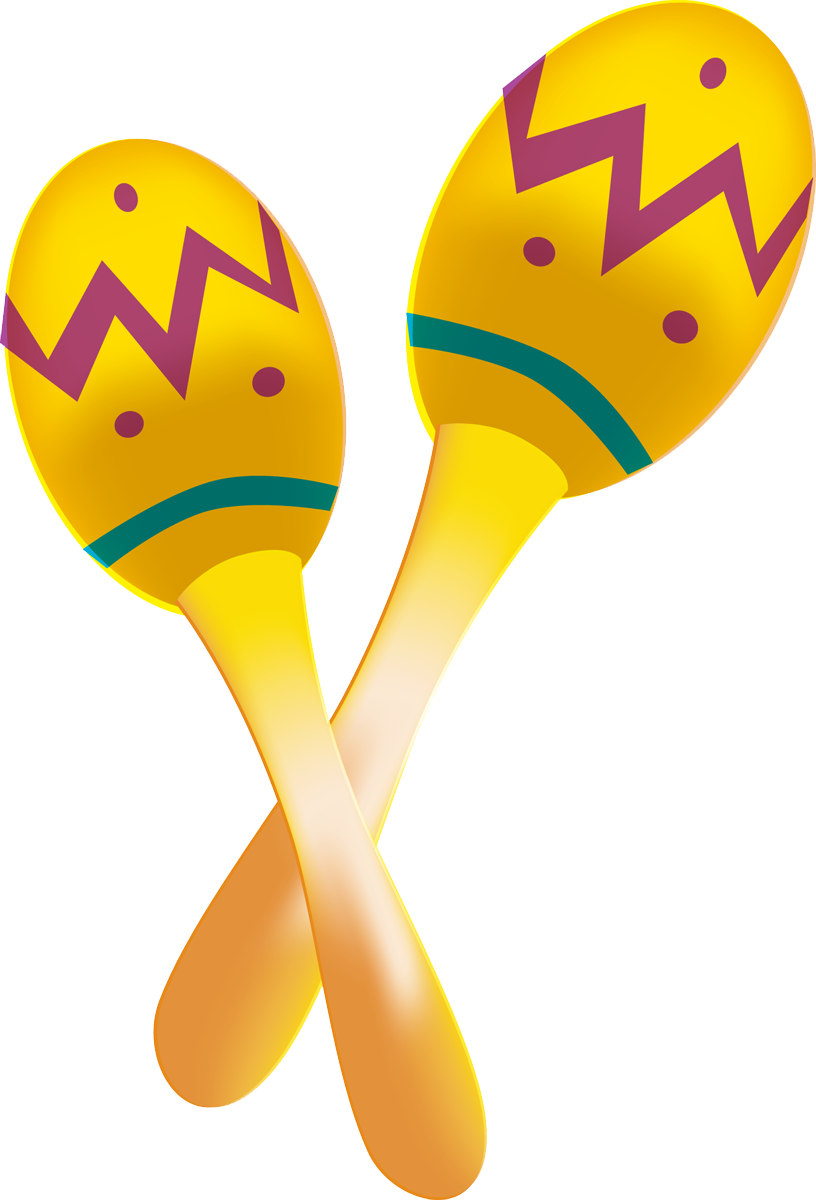 Fiesta Drawn Maracas - Maracas Clipart (816x1200)