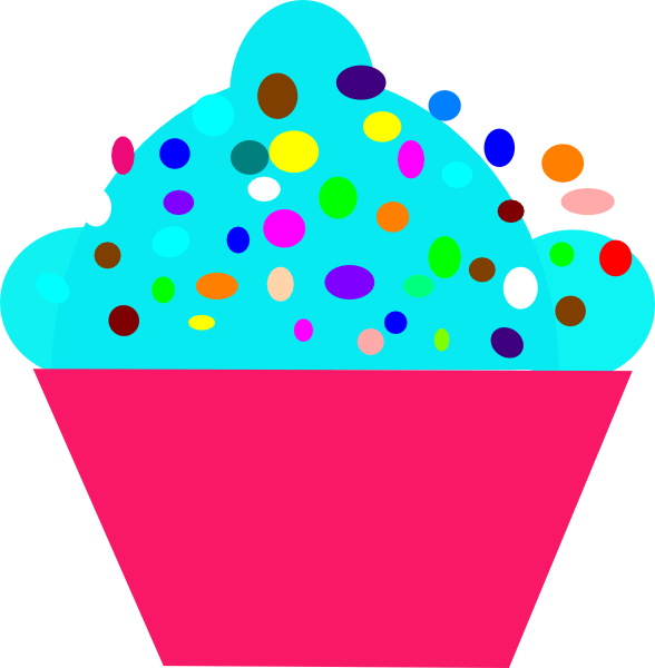 Polka Dot Cupcake Clip Art At Clker - Cupcake (588x600)