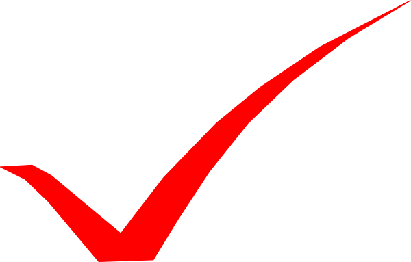 Red Check Mark Clip Art - Red Tick Mark Png (600x383)
