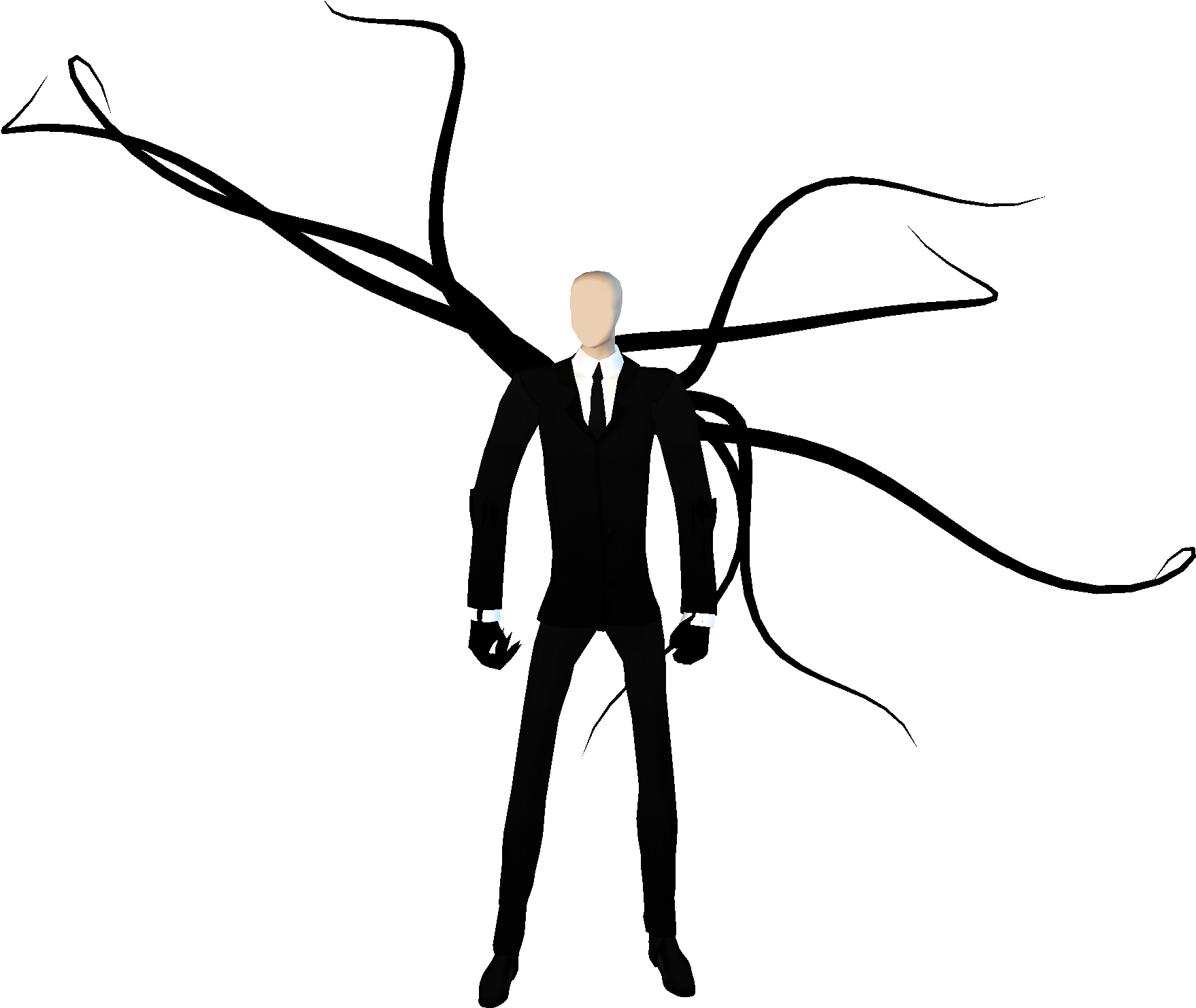 Slenderman Clipart - Slender Man White Background (2048x2048)