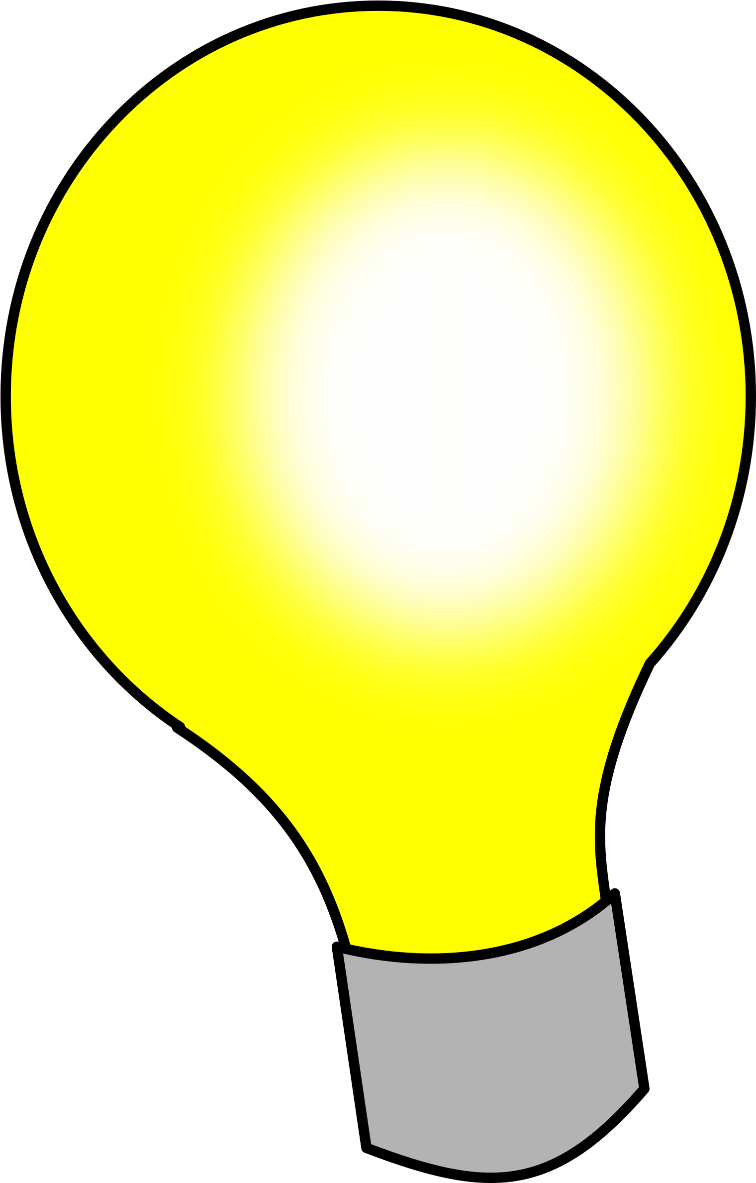 Microsoft Clipart Light Bulb - Light Bulb Clip Art Black Background (1519x2400)