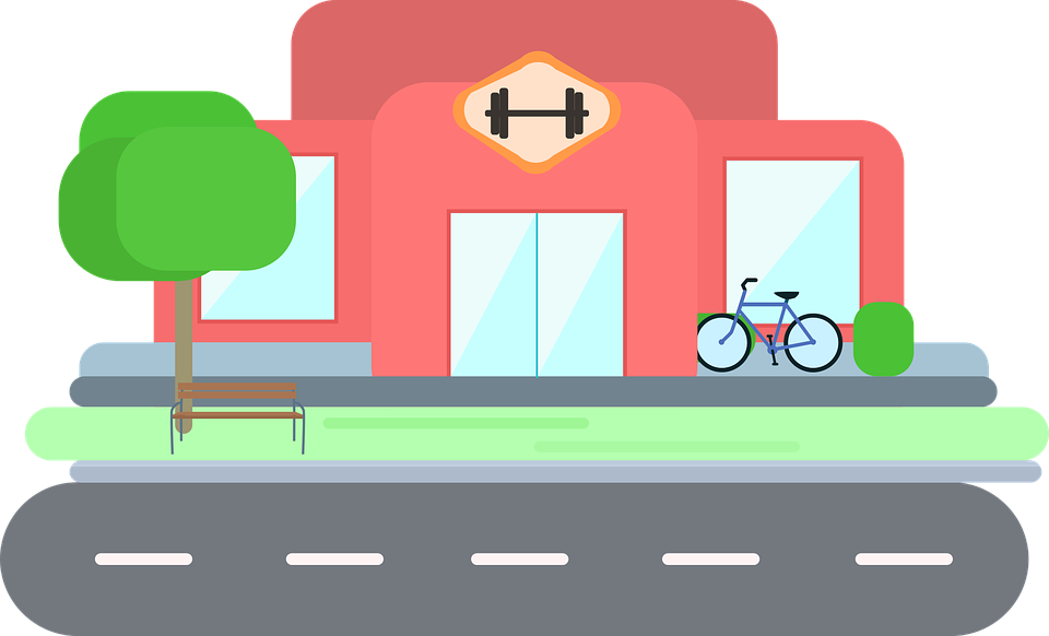 Gym Sport Fit Fitness Bless You Outdoor Muscles - Gym Cartoon Transparent (960x582)