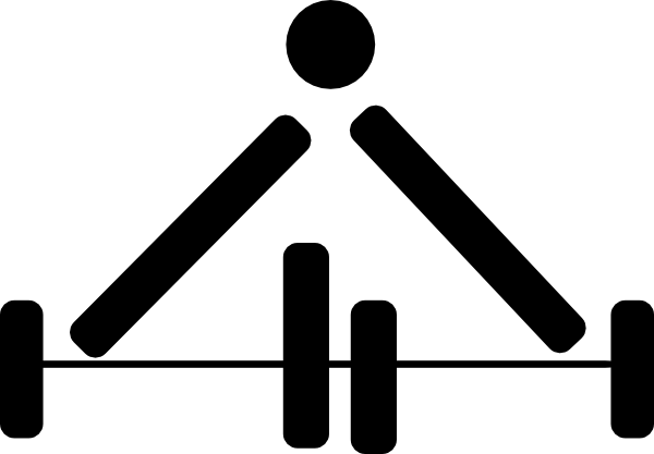 Black Gym Clip Art At Clker - Weight Lifting Symbol (600x417)