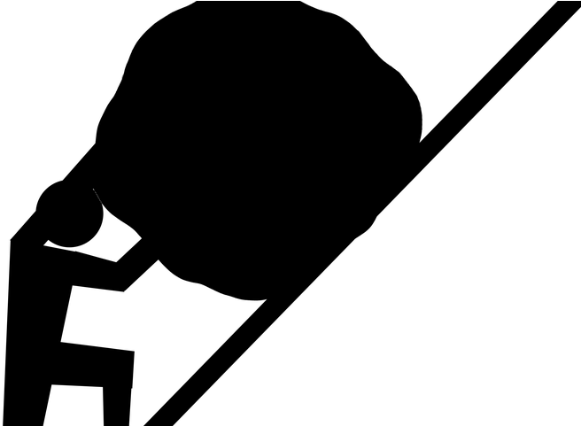 Sometimes In Life You Just Need To Dig Dirt And Struggle - Man Rolling Stone Uphill (792x480)