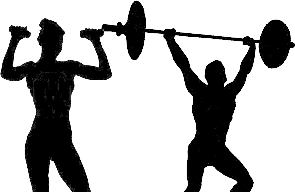 Exercise Silhouette Clipart - Man Lifting Weights Silhouette Png (700x400)