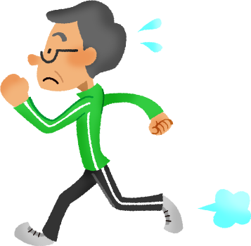 Senior Man Doing Running Exercise - Senior Man (357x350)