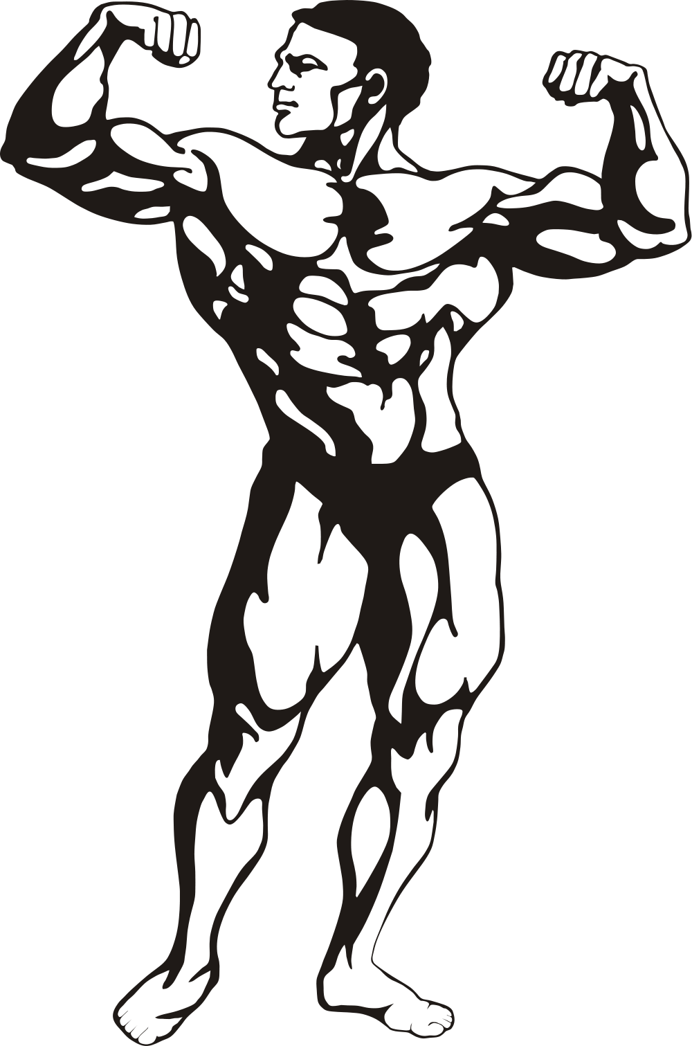 File - Btoteva Fitness - Svg - Bodybuilder Clipart (1270x1920)
