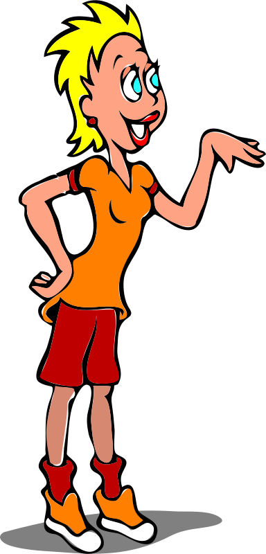 Clipart Girl Wearing Shorts (384x800)