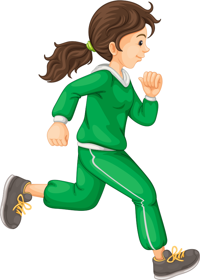 Cartoon Running Clip Art - Sports Girl Cartoon (1000x1000)