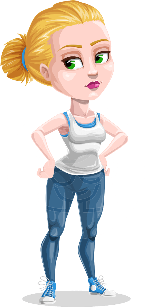 Ines Is A Young Blonde Lady Who Loves Fitness And Healthy - Cartoon (957x1060)