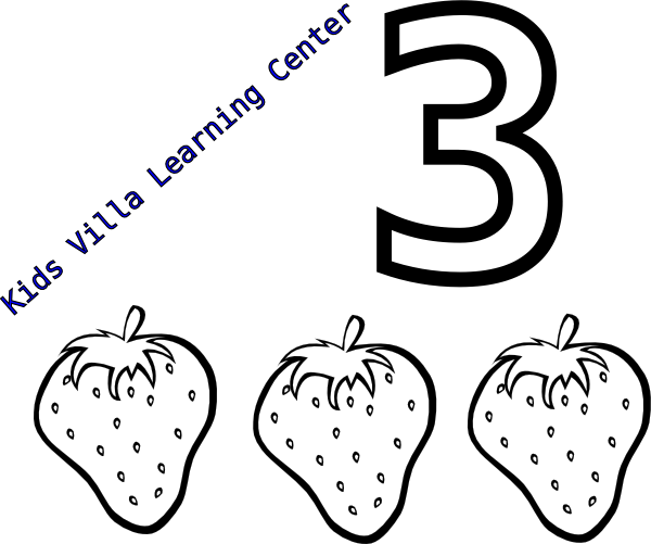Number Three Drill Exercise Clip Art - Strawberry Clipart (600x501)