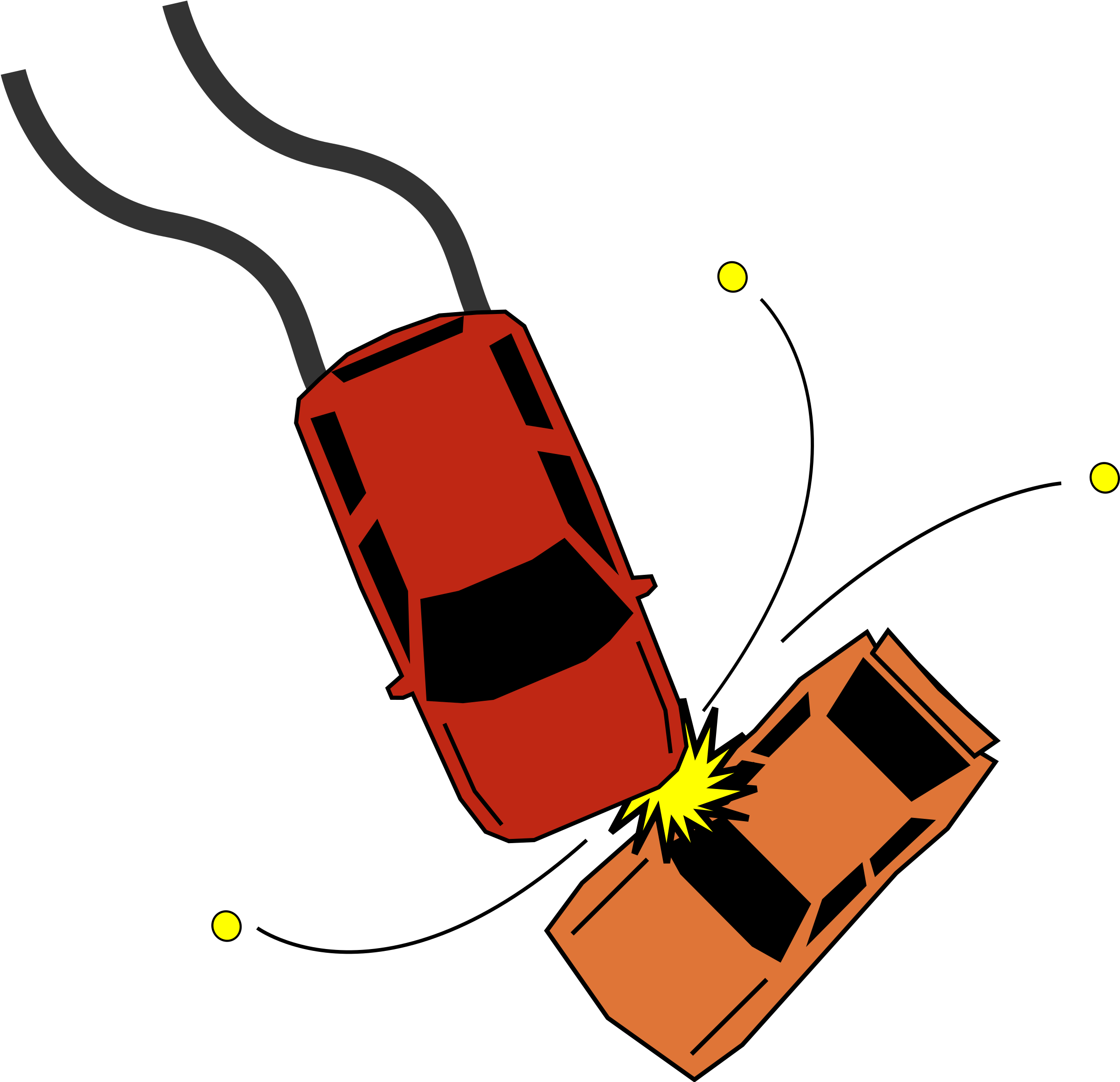 Disaster Clipart Animated - Cartoon Car Accident Gif (2400x2339)