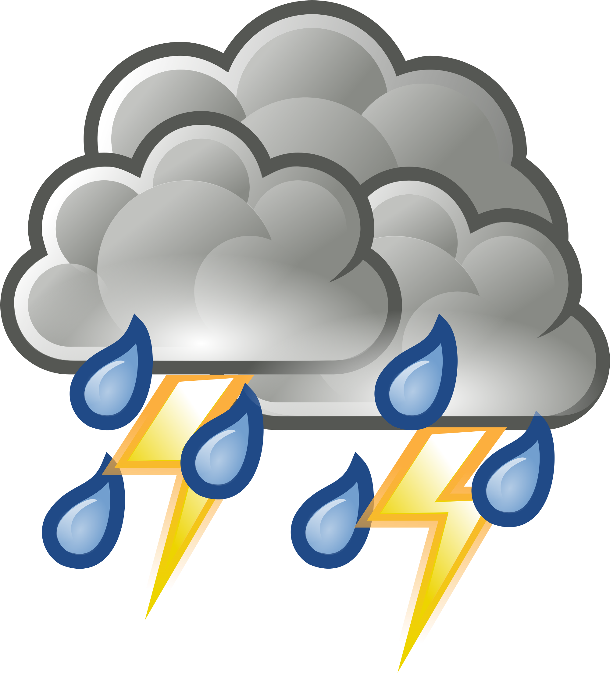 Related Storm Clipart Png - Thunderstorm Weather Icon (2000x2227)