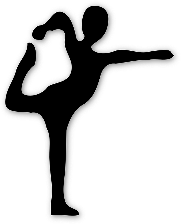 Yoga Exercise Gymnastics Silhouette - Gambar Senam Hitam Putih (588x720)