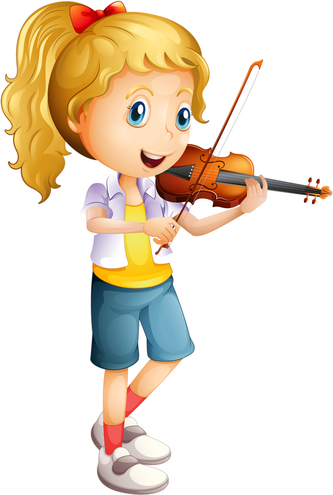Girl Playing Violin Clipart (703x1024)