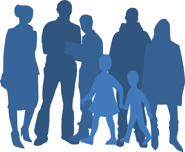 Group Silhouette Clip Art - Group Silhouette Clip Art (600x493)
