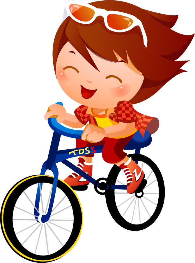 Bike Clipart Kid Tricycle - Children Cycling Cartoon (670x907)