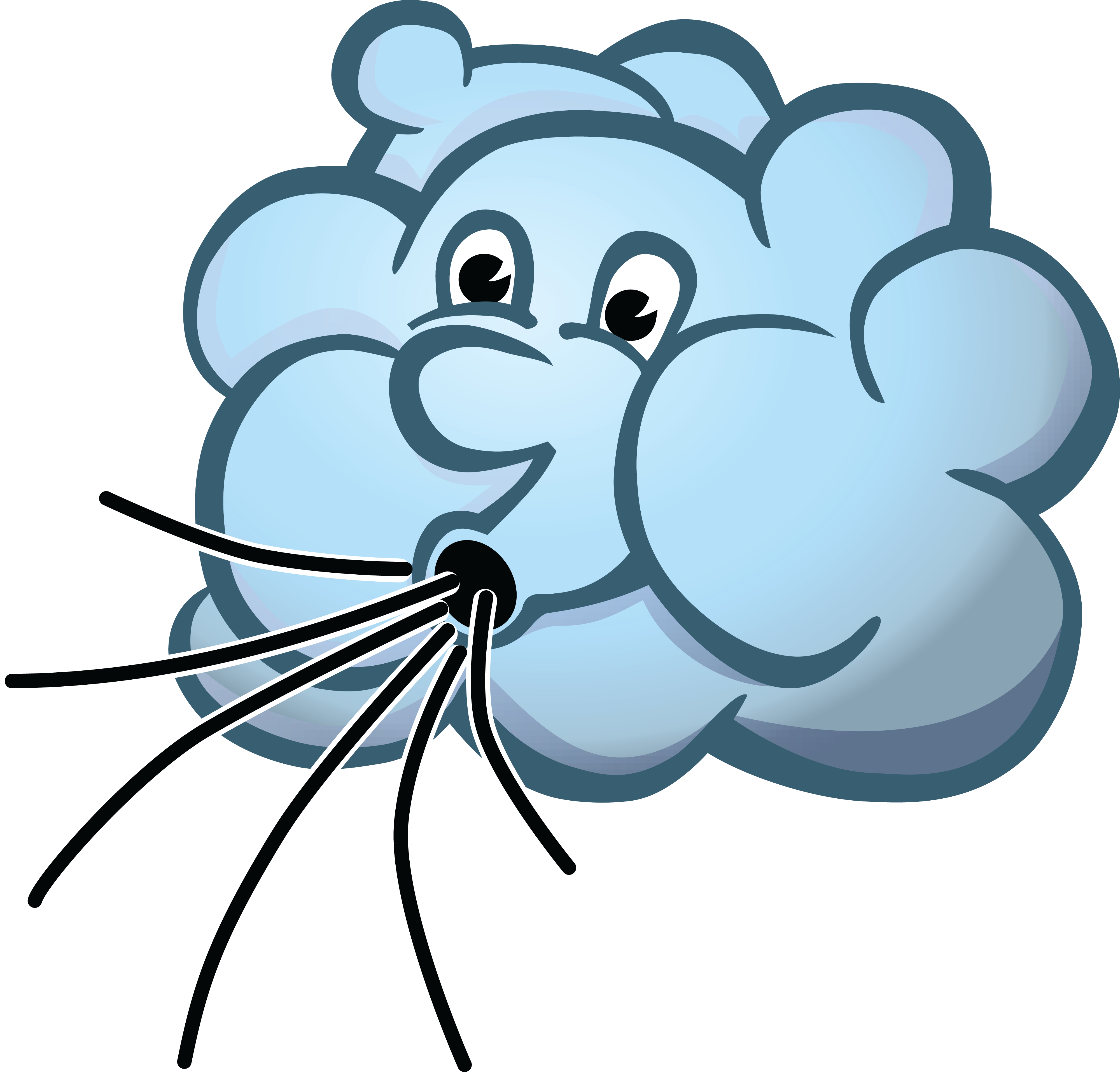 Free Clipart Of A Cloud Blowing Wind - Windy Clip Art (4000x3846)