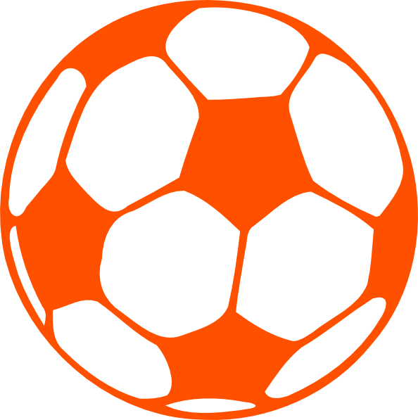 Orange Party Decoration - Orange And Black Soccer Ball (594x597)