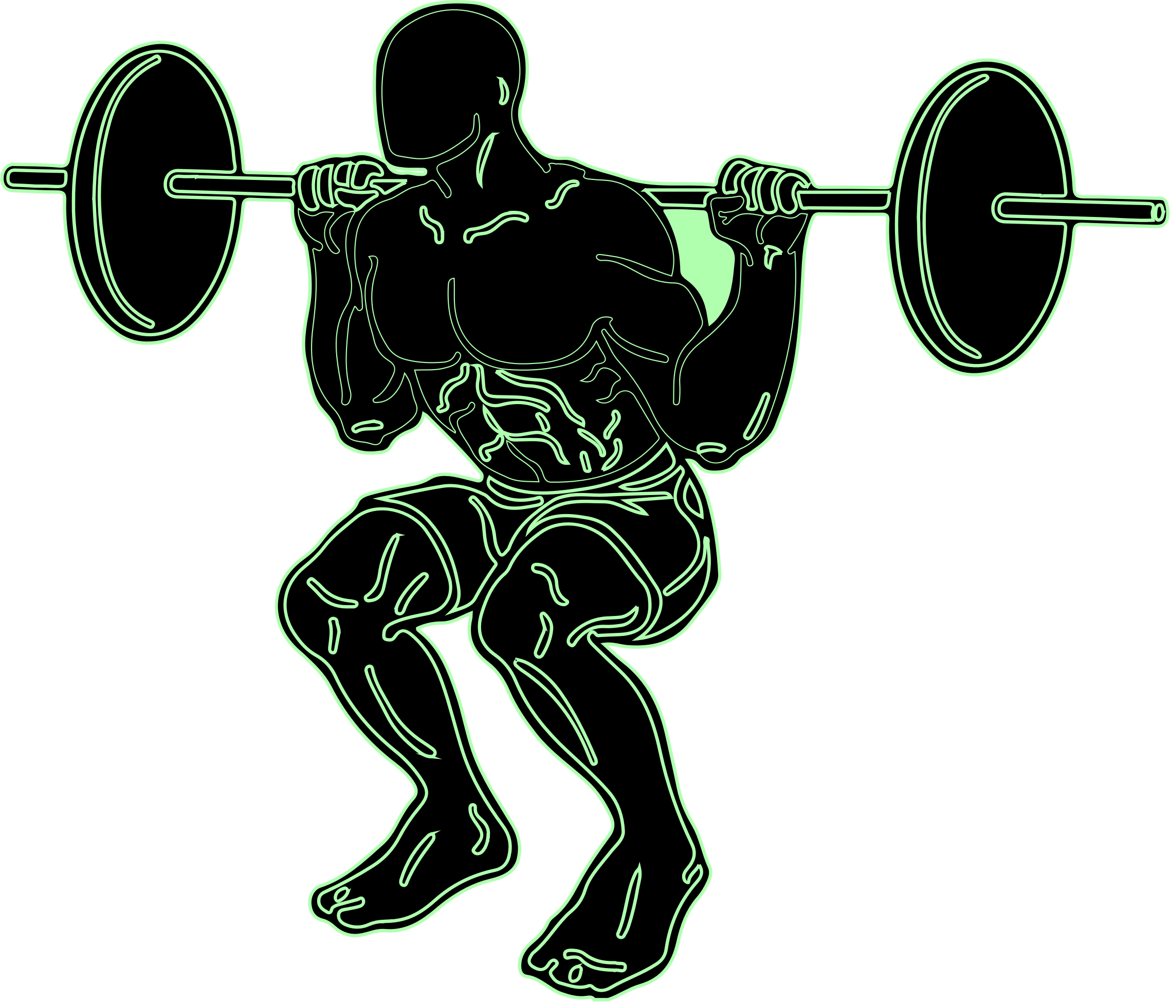Clipart - Squats With Weights Clipart (2276x1949)