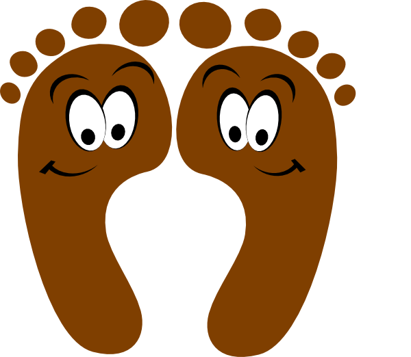 Cartoon Foot Clipart Kid - Baby Footprints With Heart (600x522)
