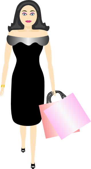 Animated Pictures Of Women - Transparent Female Shopping Clipart (318x593)