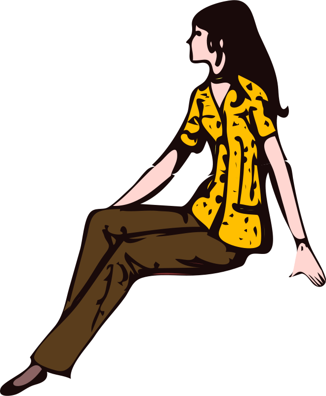 Girl Sitting Clipart (620x750)