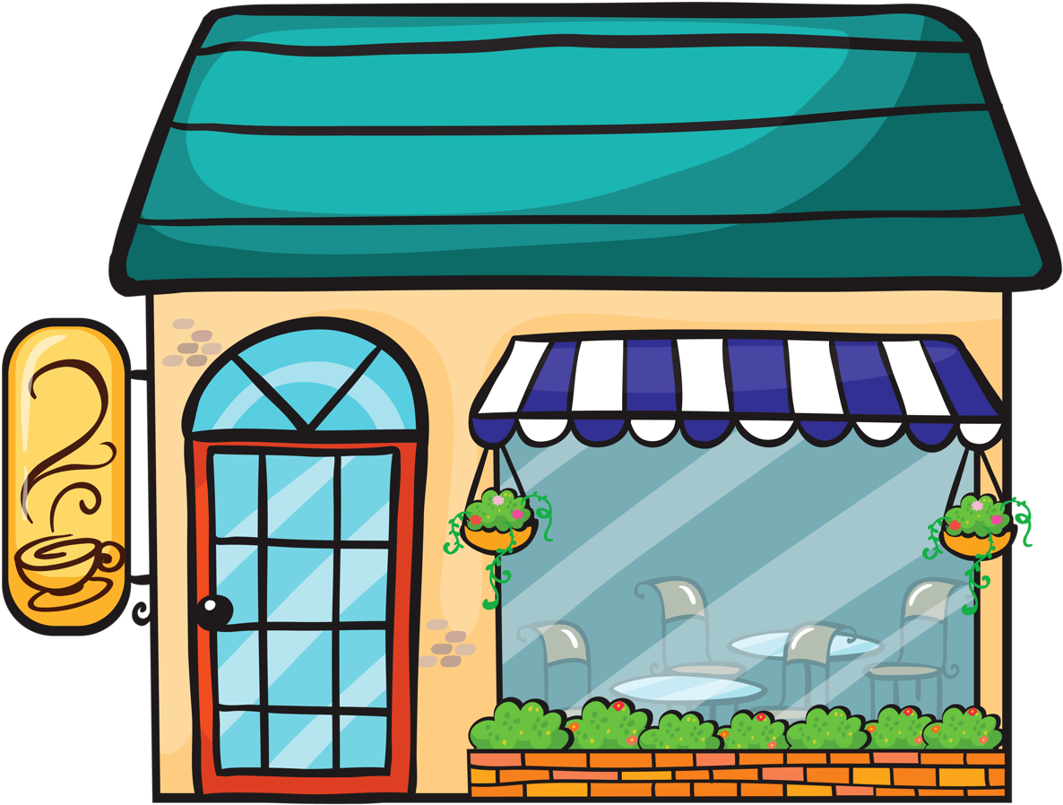 Illustration Of A Coffee Shop On A White Background - Making A Microbusiness (1280x976)