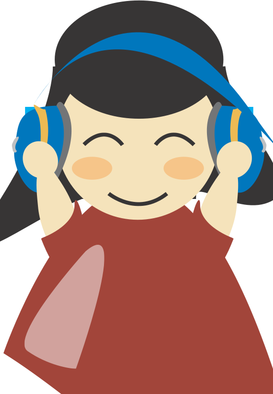 People Wearing Headphones Clipart (885x1280)