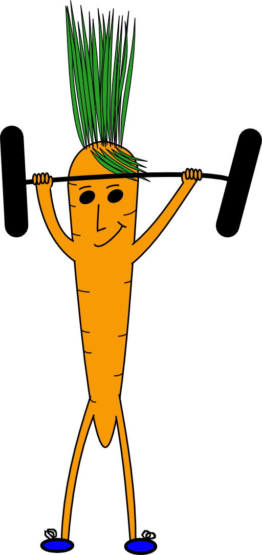 Clipart Weightlifting Carrot - Carrot Lifting Weights (512x1085)