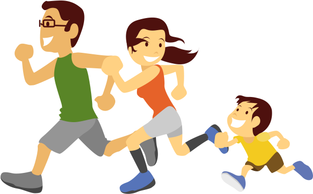 Active Parents Raise Active Kids1 - Cartoon (640x640)