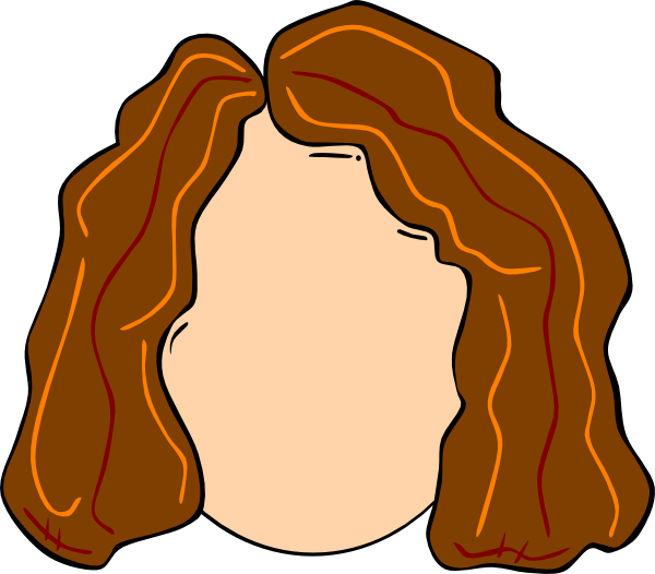 Young Girl Hair Highlights Clip Art - Cartoon With Brown Hair (600x526)